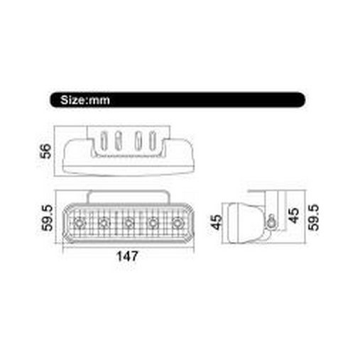 Rozměry LED denních světel MYCARR SJ-286E