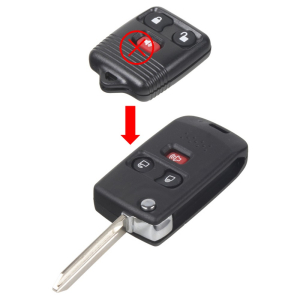 Náhradní obal klíče - Ford (3-tlačítkový / výklopný)