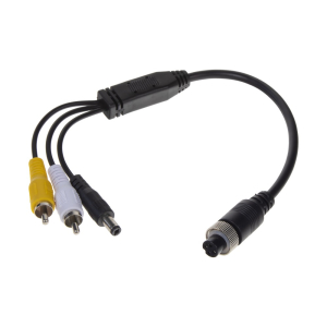 Kábel video - redukcia 4pin samica / RCA konektor + DC