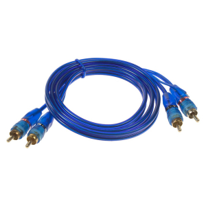 Signálové kabely 1m - modré 2x2 Cinch + ovIádací vodič