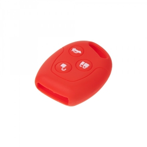 Silikónový obal pre kľúč - Ford (3-tlačidlový) červený