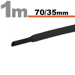 Zmršťovacie bužírky - 70mm čierne 1m (2ks)
