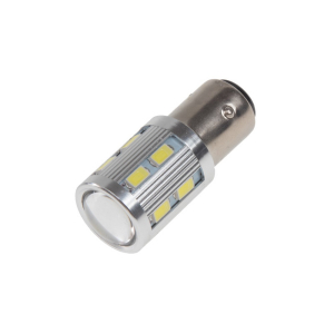 LED autožárovka BAZ15d / 12-24V - bílá 12xSMD/1x 3W LED čip (2ks)