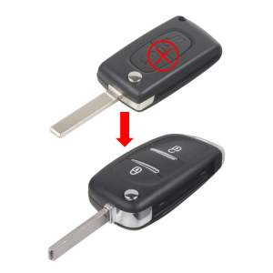 Náhradní obal klíče - Peugeot (2-tlačítkový) s planžetou VA2