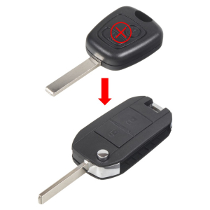 Náhradný obal kľúča - Citroen / Peugeot (2-tlačidlový) prestrojovací / planžeta VA2