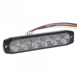 Výstražné LED svetlo 12V / 24V - 6 x 3W LED oranžové ECE R65 (119,5x25,5x7mm)