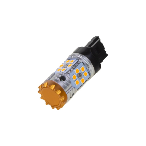 LED autožárovka T20 (7440) - 12V / 24V oranžová 24x LED SMD 3030 CANBUS (2ks)