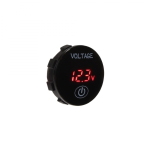 Palubní digitální voltmetr - červený 5-48V s ukazatelem stavu baterie