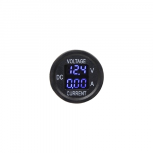 Modrý digitálny voltmeter 5-48V s ampérmetrom