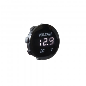 Digitálny palubný voltmeter - biely 5-48V