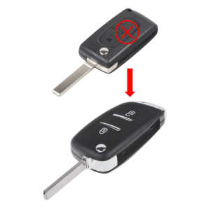 Náhradní obal 2-tlačítkového klíče Peugeot, Citroen s planžetou VA2