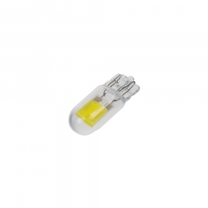 COB LED T10 biela, 12V, celosklo