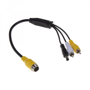 Kabel video - redukce 4pin samec / RCA samec + DC