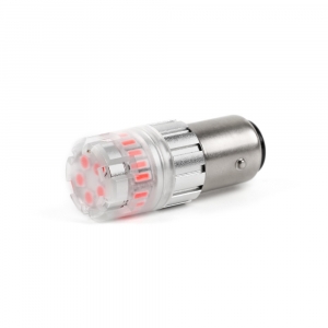 LED autožárovka BAY15d/12V - červená/dvouvlákno 23xSMD (2ks)