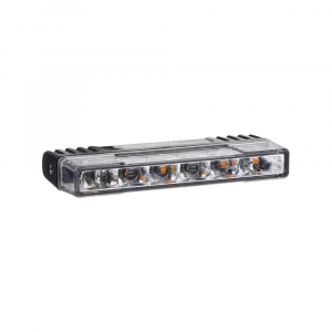 LED predátor do mriežky 12V / 24V - oranžový 6x 3W LED / ECE R10/R65 (90x13x35mm)