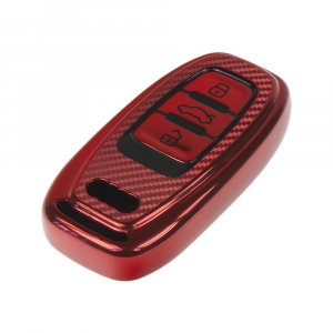 TPU obal pre kľúč Audi, carbon červený