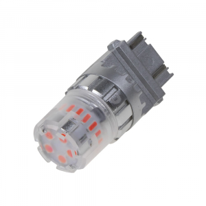 LED autožiarovka T20 (3157) / 12V - červená 18x SMD LED 4014 + 5x SMD LED 3030 / dvojvláknová (2ks)