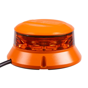 LED maják oranžový 12V / 24V - 24x1,5W LED / oranžový hliníkový kryt / ECE R65 / magnet (ø110x54,6mm)