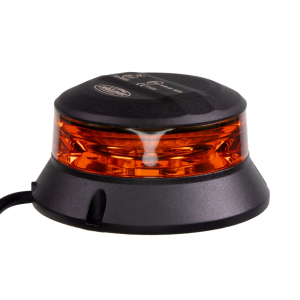 LED maják oranžový 12/24V - 24x1,5W LED / černý hliníkový obal / ECE R65 / pro pevnou montáž (ø110x54,6mm)