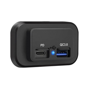 USB QC3.0 + USB-C PD zásuvka 12/24V, montáž na povrch