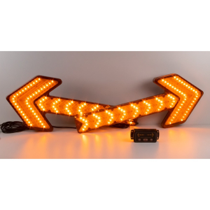 LED přídavná směrová světla 12V / 24V - oranžové šipky s dálkovým ovládáním (663x260mm)