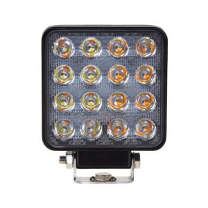 LED pracovní světlo - bílé / oranžové 16x3W LED / 10-30V (110x110mm)