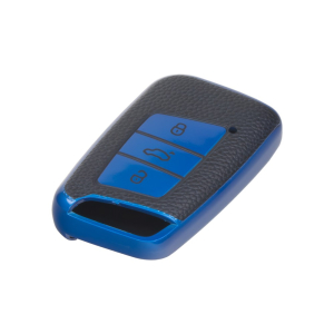 TPU obal pre kľúč VW Passat B8, modrý-koža