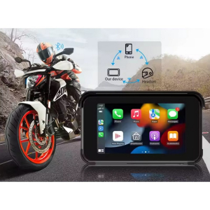 Motocyklový 5-palcový monitor s Apple CarPlay, Android auto, Bluetooth, USB, micro SD, TPMS