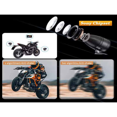 Prídavné kamery motocyklového 5-palcového monitora s Apple CarPlay, Android auto, Bluetooth, USB, micro SD, TPMS