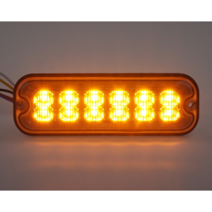 LED výstražné světlo 12/24V - oranžové 12x4W LED / ECE R65 / Class2 (130x40x11mm)