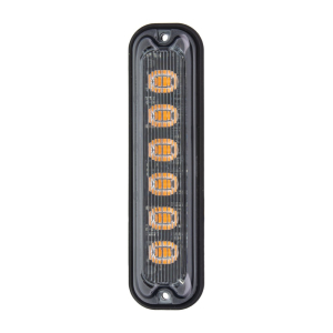 Výstražné LED světlo 12/24V - vertikální oranžové 6x4W LED / ECE R65 / Class2 (130x30x11mm)