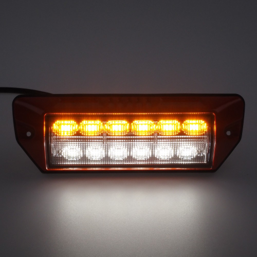 Svietivosť červeného pracovného LED svetla s oranžovým LED predátorom 12-24V,ECER65,CLASS2