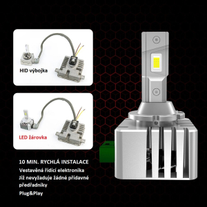 Použití bílých 9000 lumenových LED autožárovek D3S,D3R pro xenony