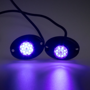 Modrá výstražná LED světla 12/24V - 8x LED / 36 režimů blikání / ECE R10 (2ks) Modrá výstražná LED světla 12/24V - 8x LED / 36 režimů blikání / ECE R10 (2ks)