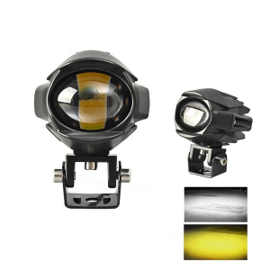 Prídavné LED svetlo na motocykel – dvojfarebné biela/žltá, so šošovkou, vodotesné (88 × 70 × 95 mm) Prídavné LED svetlo na motocykel – dvojfarebné biela/žltá, so šošovkou, vodotesné (88 × 70 × 95 mm)