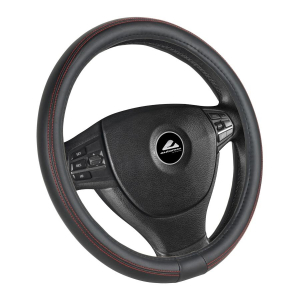 Poťah volantu čierny s červeným šitím – univerzálny, 37 – 39 cm Poťah volantu čierny s červeným šitím – univerzálny, 37 – 39 cm