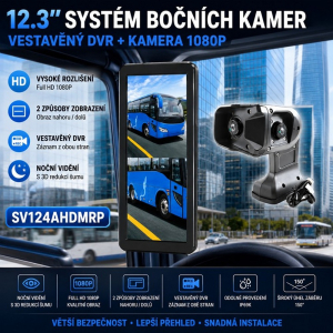 AHD kamerový set s monitorom 12,3" a dvojitou kamerou na ramene – DVR, pravá strana AHD kamerový set s monitorom 12,3" a dvojitou kamerou na ramene – DVR, pravá strana