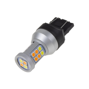 LED autožiarovka 12-24V / T20 (7443) - dual color 22xSMD (biela / oranžová) 2ks