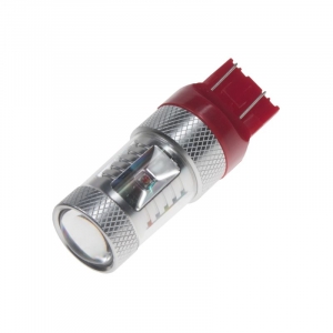 LED autožiarovka 12-24V / T20 (7443) - červená 6 x 5W LED (2ks)