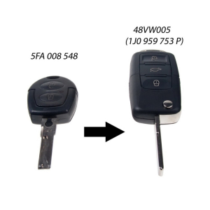Náhradný OEM kľúč s čipom ID48 pre VW Group (1J0 959 753 N)