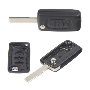 3-tlačítkový OEM obal klíče s planžetou HU83 Peugeot 407