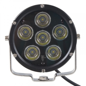 LED svetlo na pracovné stroje - diaľkové 6x10W LED / 10-30V / ECE R112 (ø 125 x 65 mm)