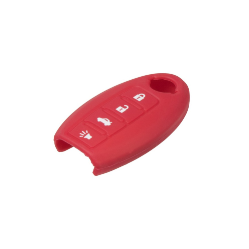 Tmavě červený silikonový obal 4-tlačítkového OEM autoklíče Nissan Qashqai,Nissan Tiida