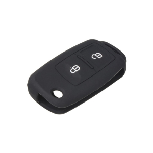 Silikónový obal pre kľúč - Seat / Škoda / VW (2-tlačidlový) čierny