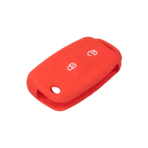 Silikónový obal pre kľúč - Seat / Škoda / VW (2-tlačidlový) červený