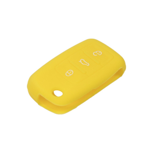 Silikónový obal pre kľúč - Seat / Škoda / VW (3-tlačidlový) žltý