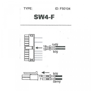 Schéma zapojení spínače předních senzorů APRI FBSN-6D / FBSN-8D