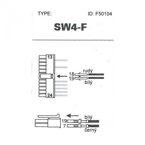 Schéma zapojení spínače předních senzorů APRI FBSN-6D / FBSN-8D