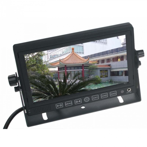 9-32V LCD 7" monitor PAL/NTSC do auta se 3 AV vstupy