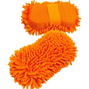 Čistící houba z mikrovlákna - oranžová